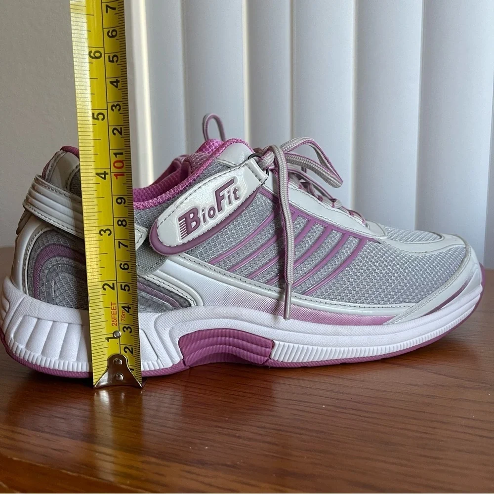 Orthofeet BioFit Verve 973 Tie-Less Comfort Sneakers Pink/Gray Size 10 Wide